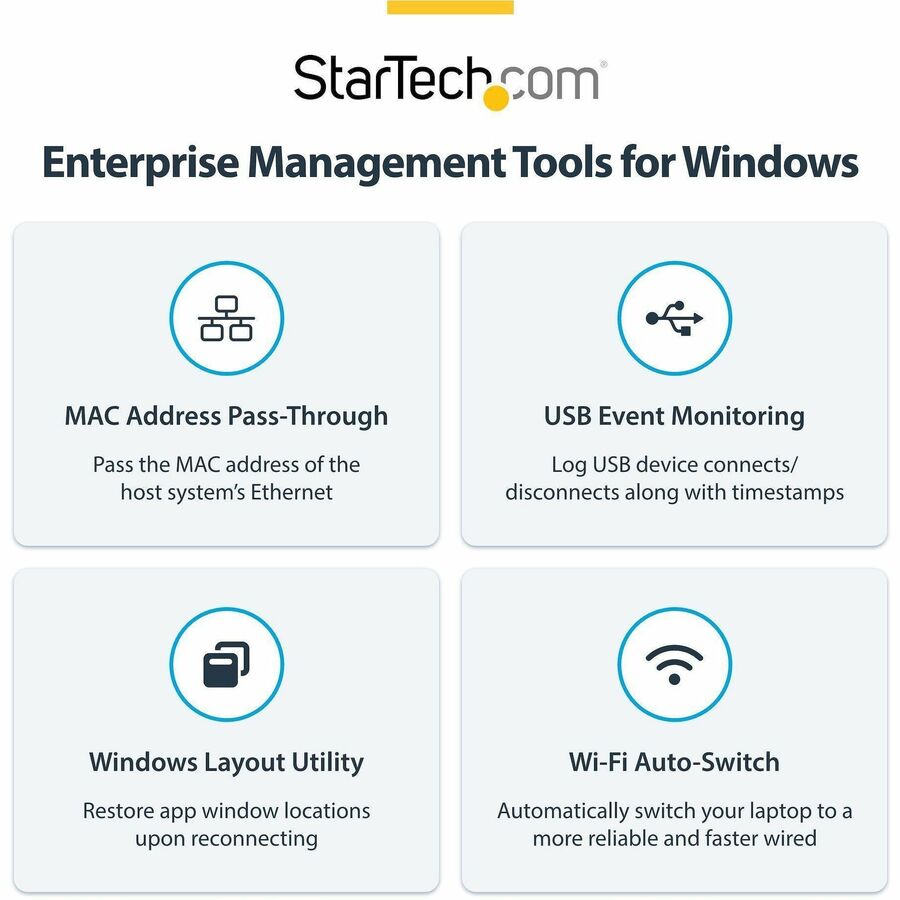 Alternate-Image7 Image for StarTech.com Triple-Monitor USB4 Docking Station, 4K 60Hz HDMI or DisplayPort, 6x USB Hub, 2.5GbE, 100W Charging, Driverless USB-C Dock