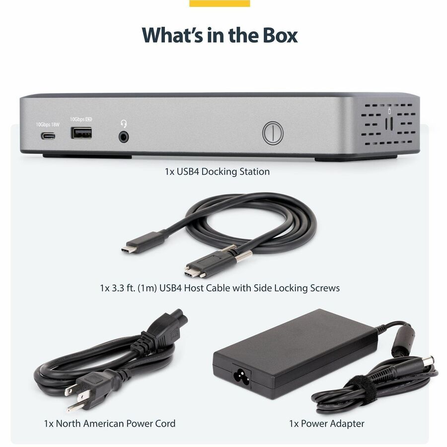 Alternate-Image6 Image for StarTech.com Triple-Monitor USB4 Docking Station, 4K 60Hz HDMI or DisplayPort, 6x USB Hub, 2.5GbE, 100W Charging, Driverless USB-C Dock