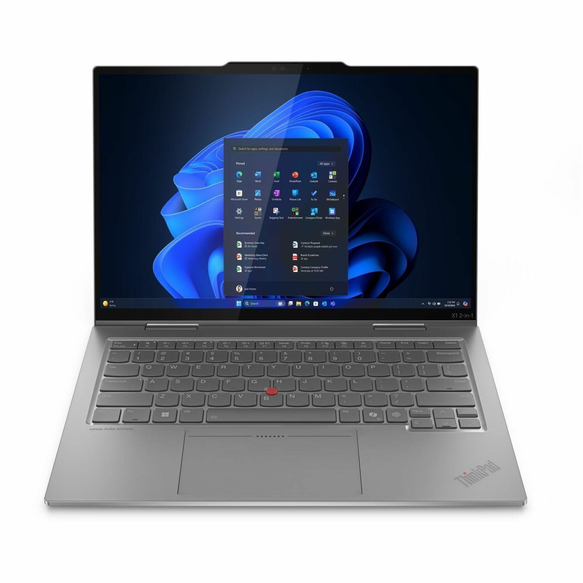 Main Image for Lenovo ThinkPad X1 Gen 10 Aura Edition 21Q000D7US 14" Touchscreen Convertible 2 in 1 Notebook - 2.8K - 120 Hz - Intel Core Ultra 7 2nd Gen 265U - vPro Technology - Intel Evo Platform - 32 GB - 512 GB SSD - English Keyboard - Gray