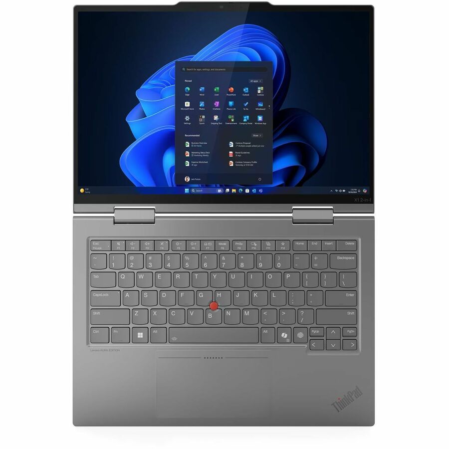 Alternate-Image4 Image for Lenovo ThinkPad X1 Gen 10 Aura Edition 21Q000D5US 14" Touchscreen Convertible 2 in 1 Notebook - WUXGA - 60 Hz - Intel Core Ultra 5 2nd Gen 225U - Intel Evo Platform - 16 GB - 512 GB SSD - English Keyboard - Gray