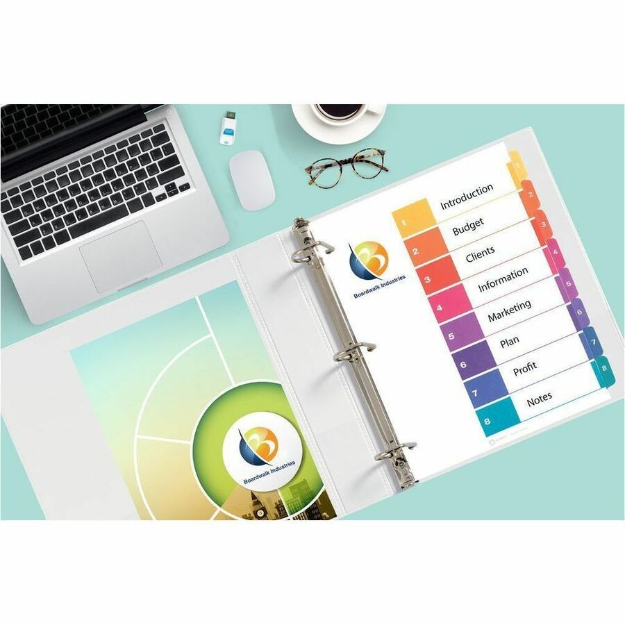 Avery Ready Index&reg; Table of Contents Dividers 8 Tabs, for Laser and Inkjet Printers - 11133