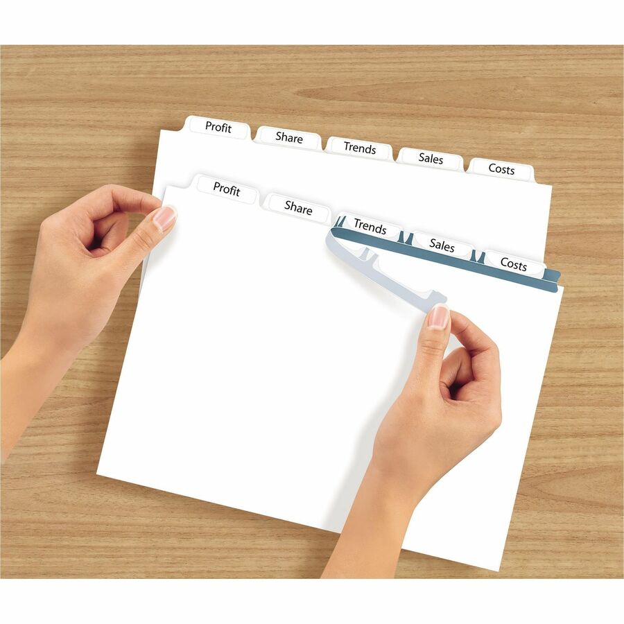 Avery&reg; Print & Apply Clear Label Dividers with Index Maker&reg; Easy Apply™ Labels for Laser and Inkjet Printers, 5 tabs, 5 sets - LSK5