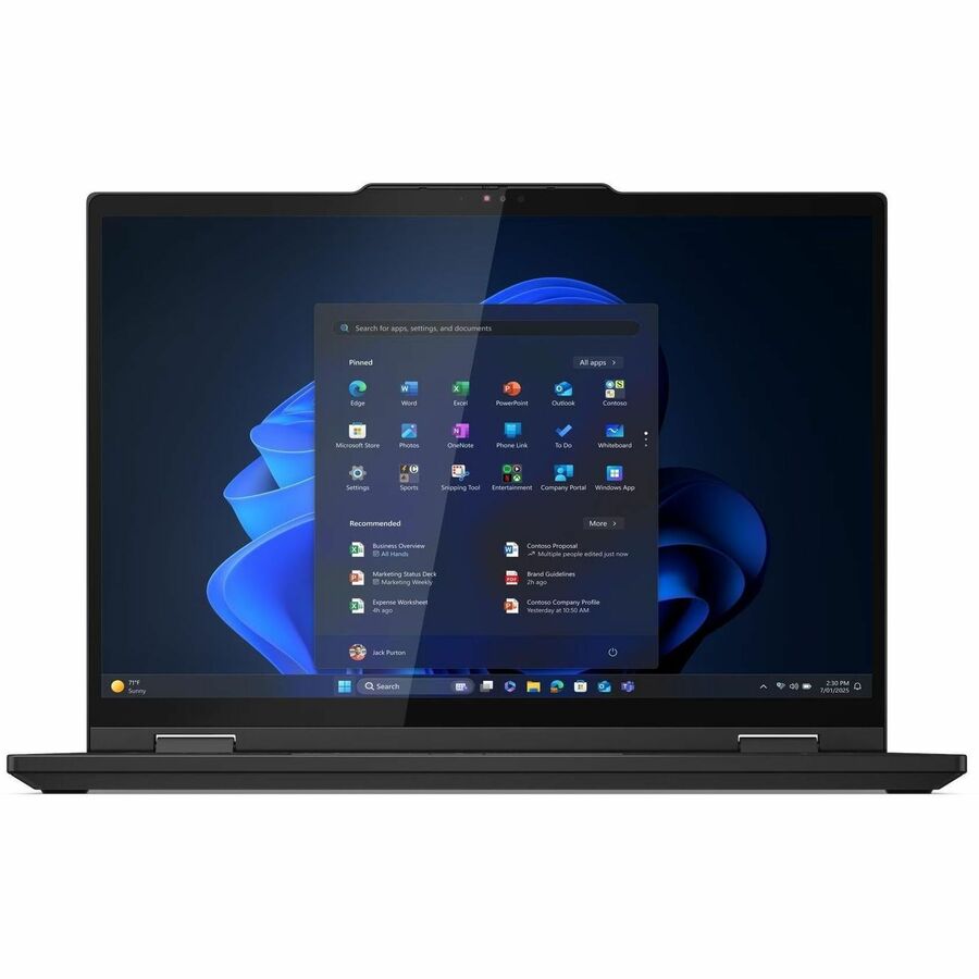 Front Image for Lenovo ThinkPad T14s Gen 1 21R30011US 14" Touchscreen Convertible 2 in 1 Notebook - WUXGA - Intel Core Ultra 7 2nd Gen 255U - 16 GB - 512 GB SSD - English Keyboard - Black