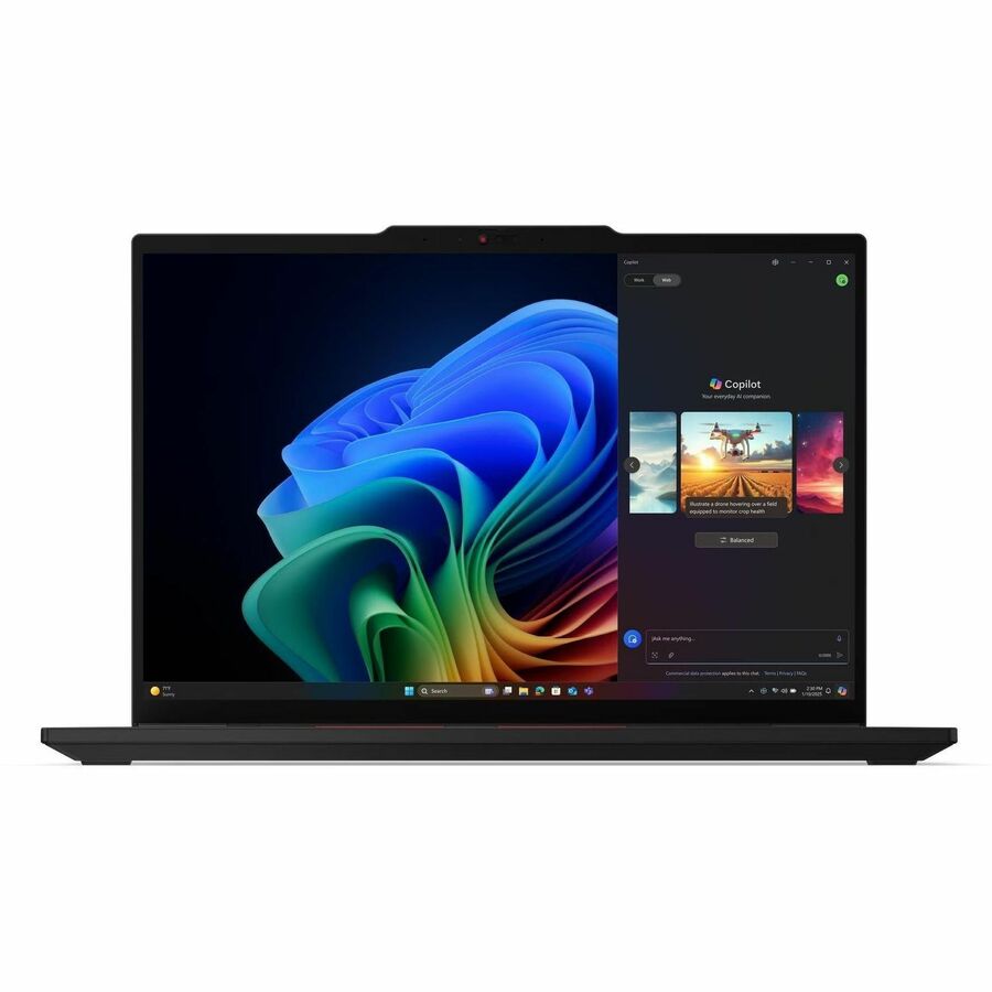 Front Image for Lenovo ThinkPad T14s Gen 6 21TB000DUS 14" Copilot+ PC Notebook - WUXGA - 60 Hz - AMD Ryzen AI 7 PRO 350 - 16 GB - 512 GB SSD - English Keyboard - Black