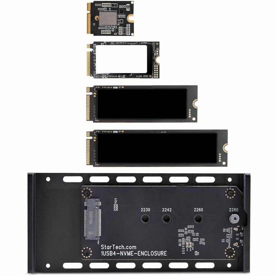 Alternate-Image2 Image for StarTech.com USB4 M.2 NVMe Enclosure, 40Gbps, External USB-C/Thunderbolt NVMe SSD Enclosure, B+M/M-Key