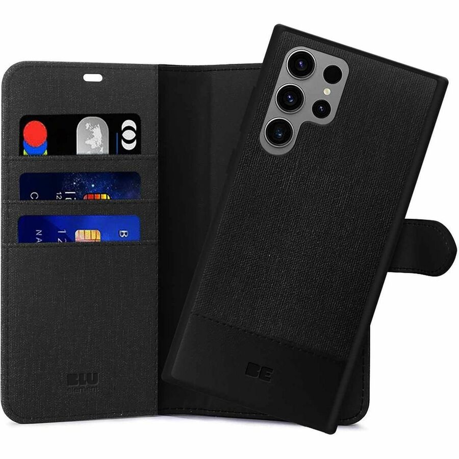 Blu Element Carrying Case (Folio) Samsung Galaxy S25 Ultra Smartphone - Black - BEF21253