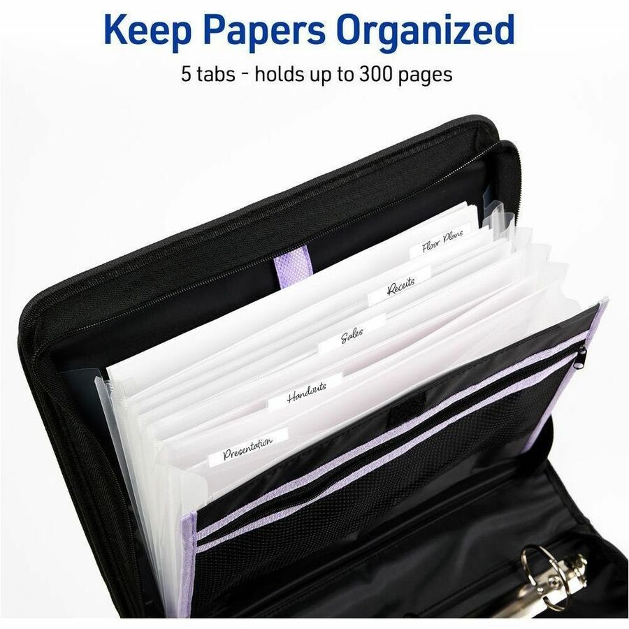 Avery Purple Zipper Binder 2" , Round Ring - 26050