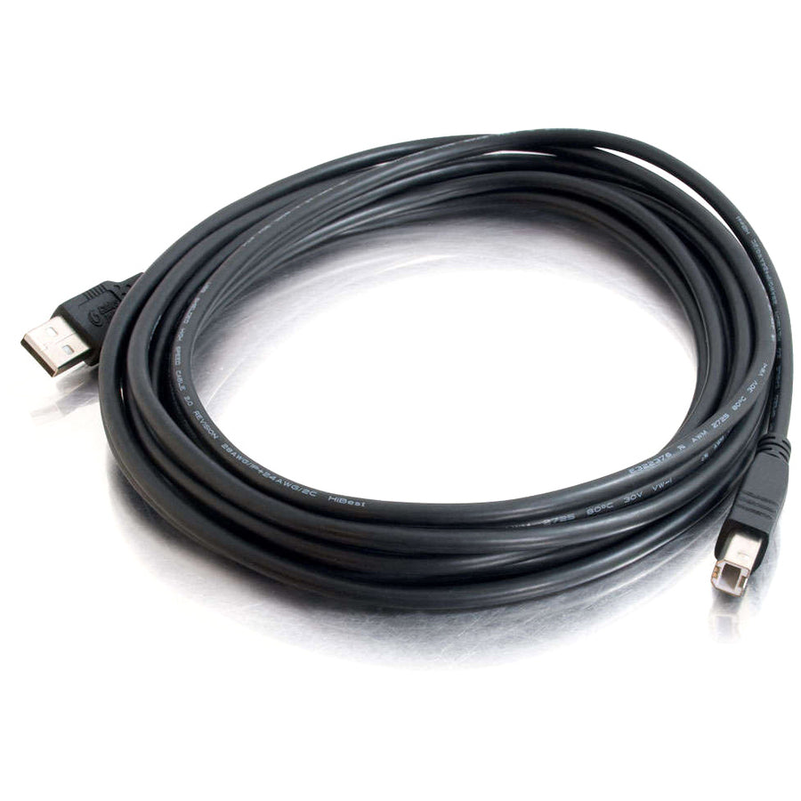Alternate-Image1 Image for C2G 5m (16.4ft) USB Cable - USB A to B - 28AWG Conductor Size - Black