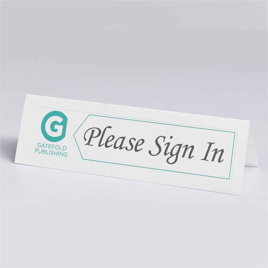 Avery&reg; Medium Tent Cardsfor Laser and Inkjet Printers, 2-1/2" x 8-1/2" - 5305