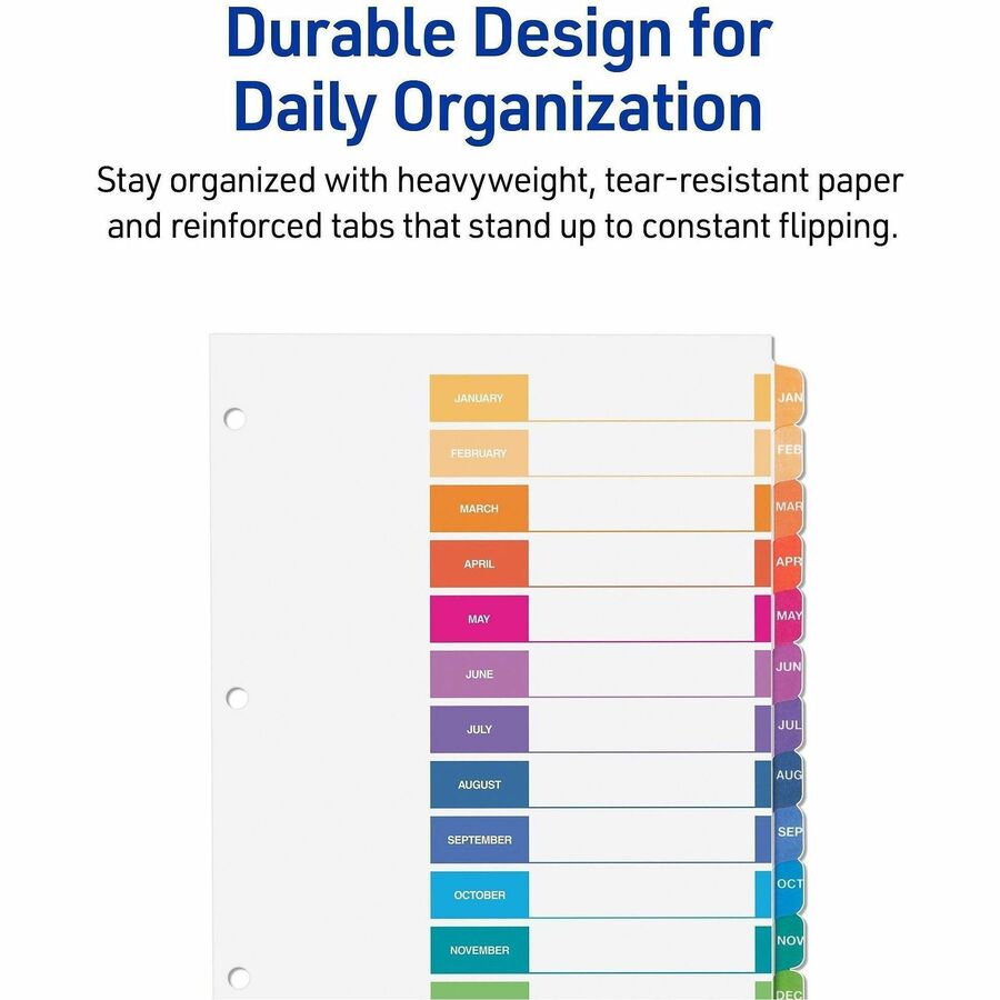 Avery&reg; Ready Index&reg; Table of Contents Dividers for Laser and Inkjet Printers, Jan-Dec - RI213M