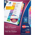 Avery Ready Index&reg; Table of Content Dividers 12 Tabs, for Laser and Inkjet Printers
