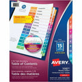 Avery Ready Index&reg; Table of Contents Dividers 15 Tabs, for Laser and Inkjet Printers