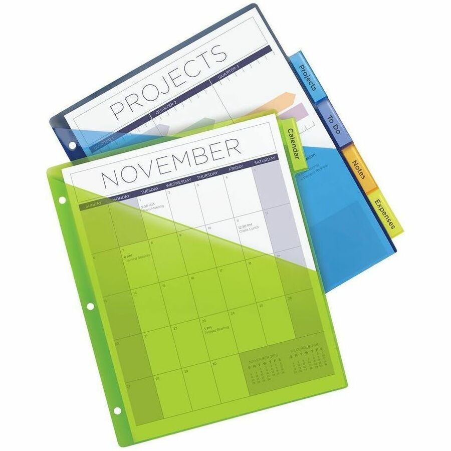 Avery Big Tab™ Insertable Plastic Dividers with Pockets for Laser and Inkjet Printers, 9-1/4" x 11-1/8" , 5 tabs - 11902