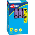 Avery Desk Style HI-LITER Chisel Tip, Fluorescent Purple, Box of 12